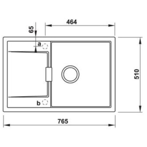 Kích thước chậu rửa bát đá Hafele HS20-GKD1S60 570.30.130