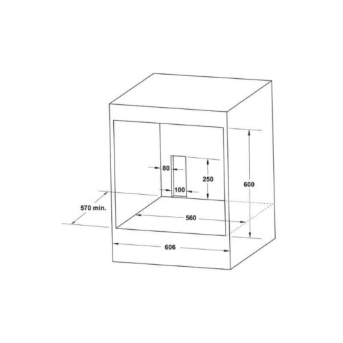 Kích thước lắp đặt lò nướng Hafele HO-4KT70A 538.61.442