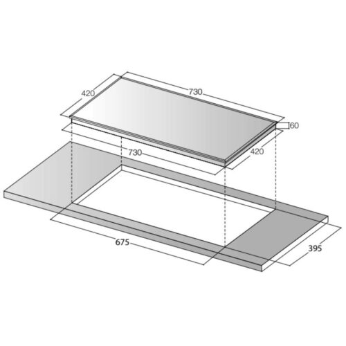 Kích thước bếp từ đôi Lorca LCI-886D