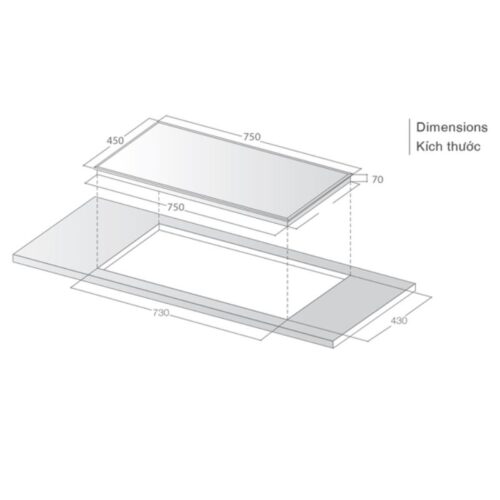 Kích thước bếp từ Lorca LCI 307