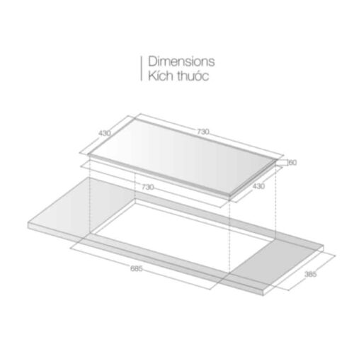 Kích thước Bếp từ Lorca TA 1008VN