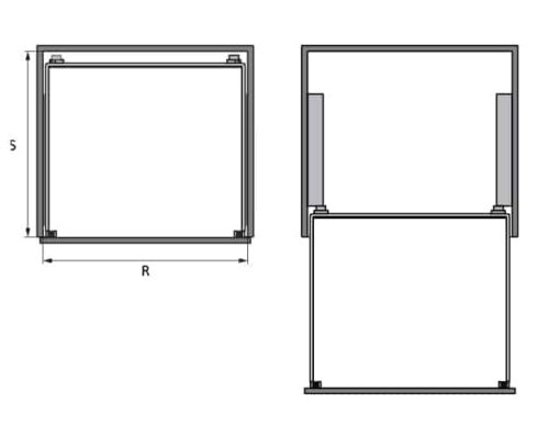 Kích thước của Bộ rổ bát đĩa Cappella Hafele 549.08.005 Inox 304