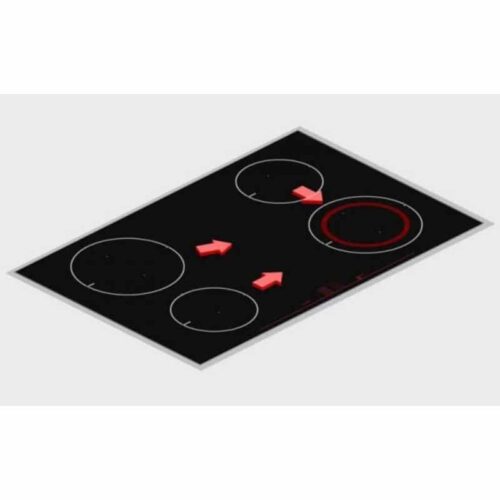 Hoạt động của bếp từ 4 vùng nấu kết hợp hút mùi Bosch PVQ731F15E