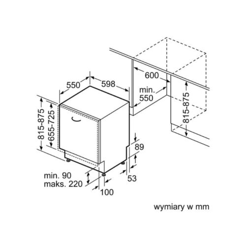 Kích thước máy rửa bát Bosch SMV6ZCX00E