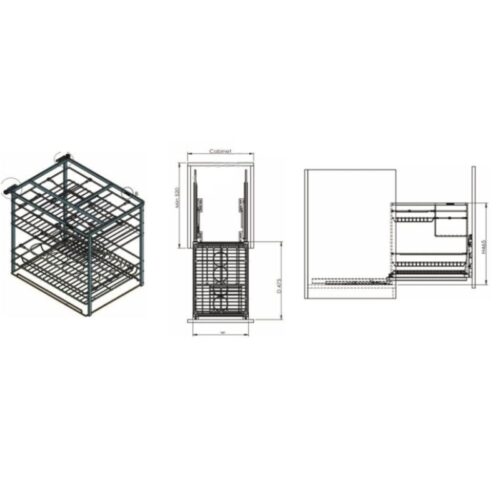 Kích thước Giá gia vị Eurogold EP2225