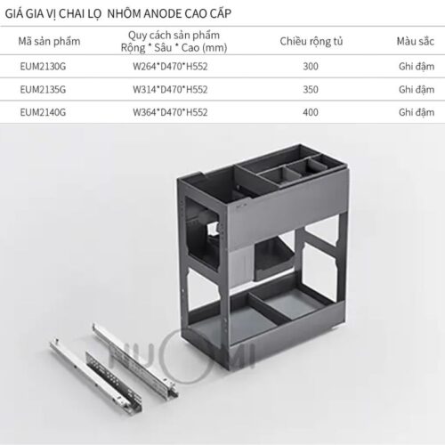 Kích thước gaiá gia vị Eurogold EUM2140G